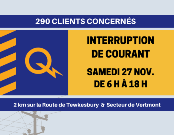 Info-Travaux : Interruption de courant le 27 novembre
