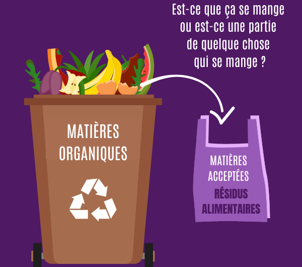 Sac mauve pour les résidus alimentaires