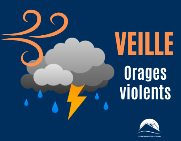 Avis de veille de tempête - orages et fortes pluies