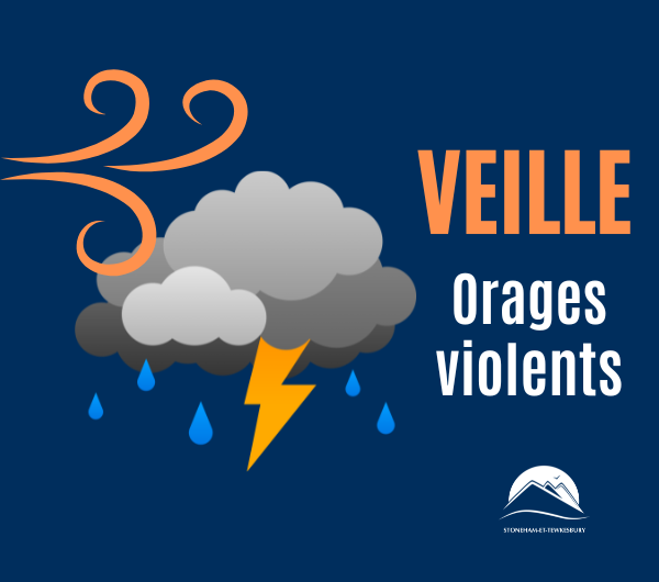 Avis de veille de tempête - orages et fortes pluies