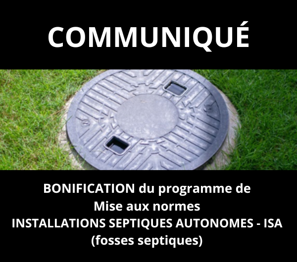 Bonification du programme de mise aux normes des ISA